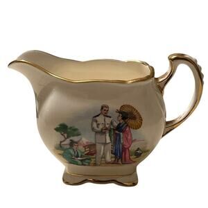 Grimewades Madame Butterfly Opera Scene Royal Winton Creamer Gold Gilt England
